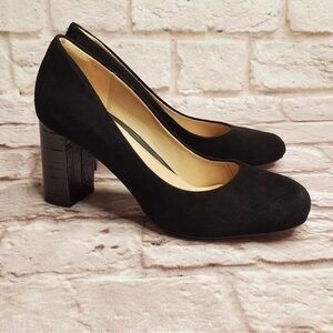 Clarks Gabriel Mist Black Suede Heels SZ 10M NWT In Box!